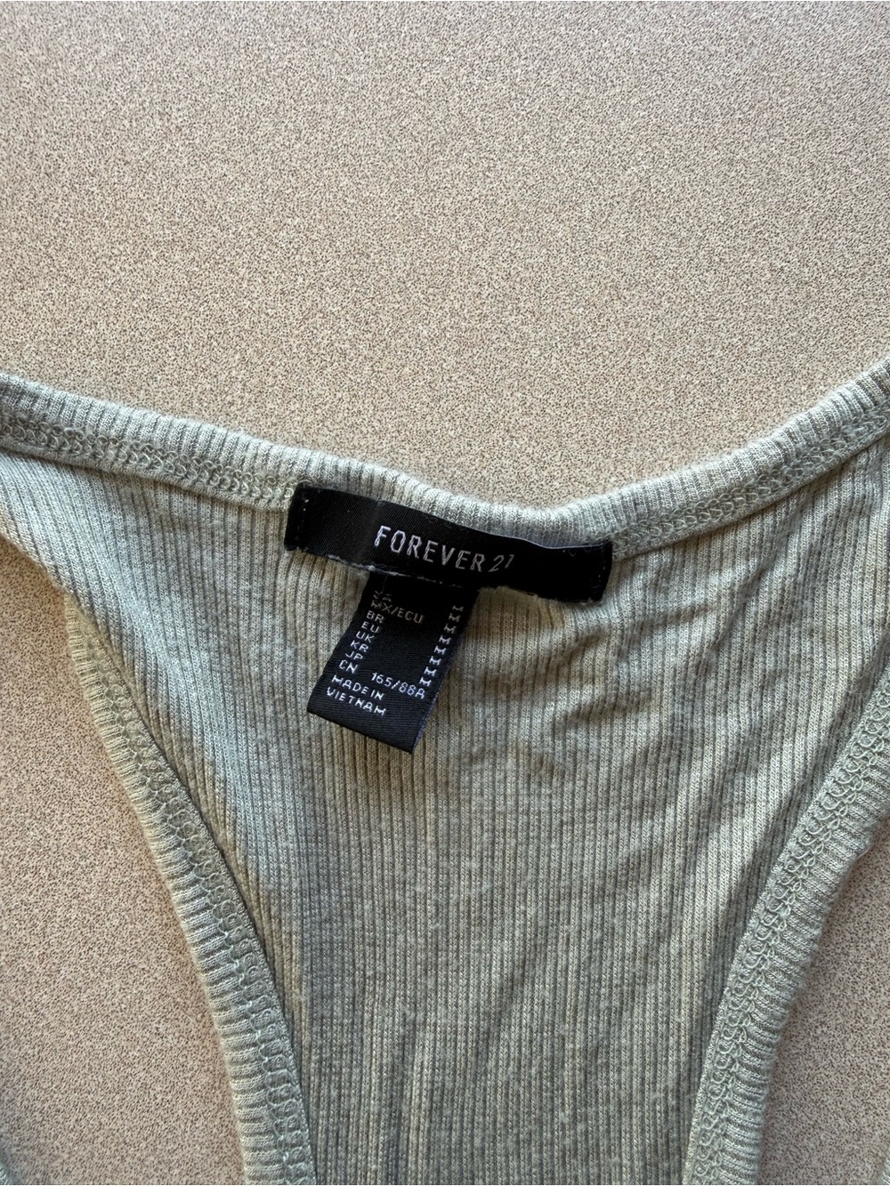 Forever 21 Light Sage Ribbed Button-Front Racerback Tank - Picture 3 of 3